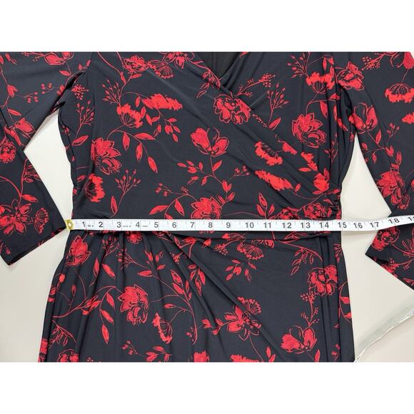 Lauren by Ralph Lauren Womens Floral Jersey Dress 10 Classic Night Out Elevated - Picture 10 of 16